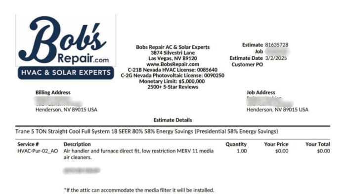 Hvac Estimating Templates