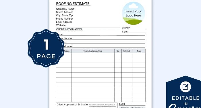 Roof maintenance estimate online