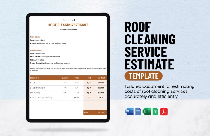 Roof maintenance estimate online